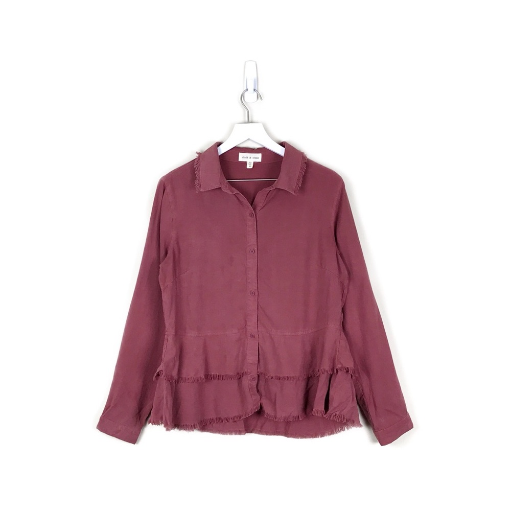 Cloth & Stone | Red Fringe Tiered Button-down